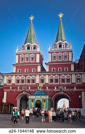 Rusia, Moscow City, Resurrection Gate to the Red Square View Large Photo Image Stock Photo - Rusia, Moscow City, Resurrection Gate to the Red Square. Fotosearch