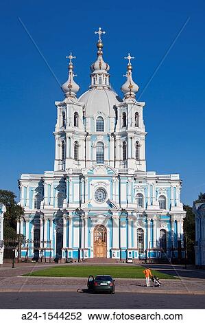 Rusia, San Petersburg City, Smolny Monastery View Large Photo Image Stock Image - Rusia, San Petersburg City, Smolny Monastery. Fotosearch