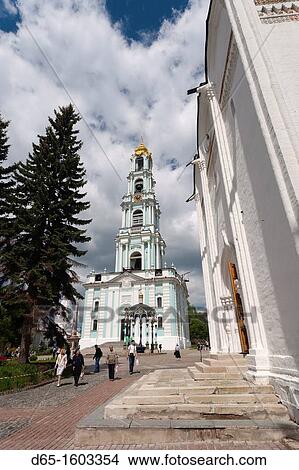 Russia, Moscow Oblast, Golden Ring, Sergiev Posad, Trinity Monastery of Saint Sergius, belltower View Large Photo Image Picture - Russia, Moscow Oblast, Golden Ring, Sergiev Posad, Trinity Monastery of Saint Sergius, belltower. Fotosearch