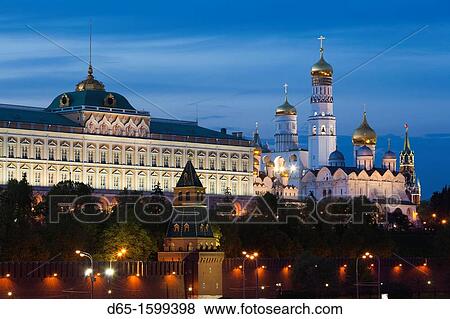Russia, Moscow Oblast, Moscow, Kremlin, evening view from the Moscow River View Large Photo Image Stock Photo - Russia, Moscow Oblast, Moscow, Kremlin, evening view from the Moscow River. Fotosearch