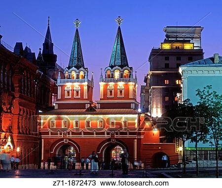 Russia, Moscow, Red Square, Voskresnenskie Vorota, View Large Photo Image Stock Image - Russia, Moscow, Red Square, Voskresnenskie Vorota,. Fotosearch