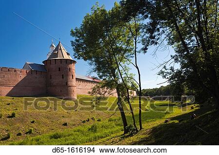 Russia, Novgorod Oblast, Veliky Novgorod, outer walls of the Novgorod Kremlin View Large Photo Image Picture - Russia, Novgorod Oblast, Veliky Novgorod, outer walls of the Novgorod Kremlin. Fotosearch