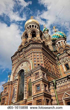 Russia, Saint Petersburg, Center, Church of the Saviour of Spilled Blood on Griboedov Canal, exterior View Large Photo Image Stock Photo - Russia, Saint Petersburg, Center, Church of the Saviour of Spilled Blood on Griboedov Canal, exterior. Fotosearch