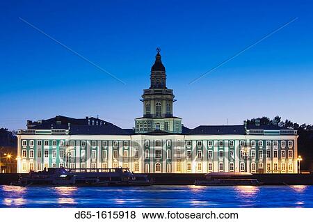 Russia, Saint Petersburg, Center, Kunstkamera Museum, dusk View Large Photo Image Stock Photo - Russia, Saint Petersburg, Center, Kunstkamera Museum, dusk. Fotosearch