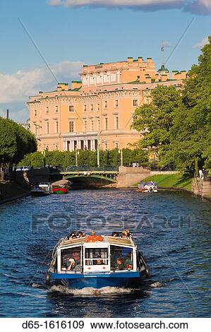 Russia, Saint Petersburg, Center, Mikhailovsky Castle on the Moyka River View Large Photo Image Stock Photo - Russia, Saint Petersburg, Center, Mikhailovsky Castle on the Moyka River. Fotosearch