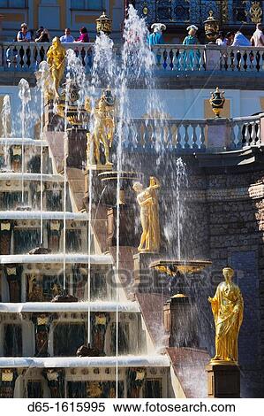 Russia, Saint Petersburg, Peterhof, Grand Cascade fountains View Large Photo Image Stock Photography - Russia, Saint Petersburg, Peterhof, Grand Cascade fountains. Fotosearch
