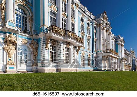Stock Photo - Russia, Saint Petersburg, Pushkin-Tsarskoye Selo, Catherine Palace. Fotosearch