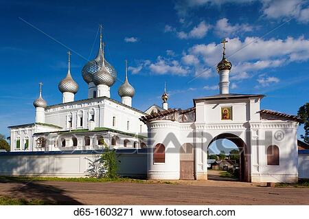 Stock Image - Russia, Yaroslavl Oblast, Golden Ring, Uglich, Voskresensky Monastery. Fotosearch