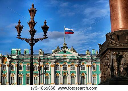 Russian state flag on Winter Palace, St. Petersburg, Russia View Large Photo Image Stock Photograph - Russian state flag on Winter Palace, St. Petersburg, Russia. Fotosearch