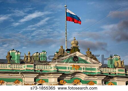 Russian state flag on Winter Palace, St. Petersburg, Russia View Large Photo Image Stock Photography - Russian state flag on Winter Palace, St. Petersburg, Russia. Fotosearch