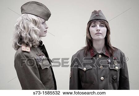 Russian women with military clothes, Samara, Russian Federation View Large Photo Image Stock Image - Russian women with military clothes, Samara, Russian Federation. Fotosearch