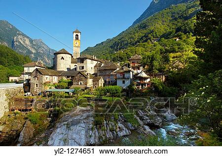 Rustic mountain village of Lavertezza with stone houses and church -Val Verzasca, Ticino, Alps, View Large Photo Image Stock Image - Rustic mountain village of Lavertezza with stone houses and church -Val Verzasca, Ticino, Alps,. Fotosearch