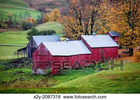Rustic red barn in the vermont countryside. View Large Photo Image Stock Photo - Rustic red barn in the vermont countryside.. Fotosearch