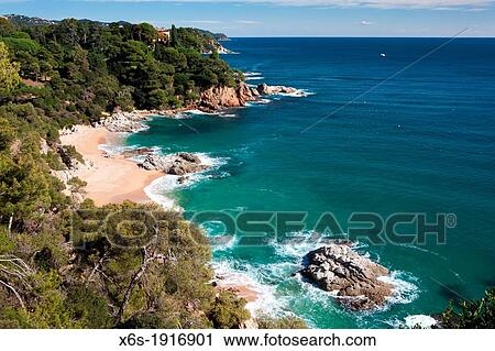 Stock Image - Sa Boadella beach, Lloret de Mar, Girona, Spain. Fotosearch