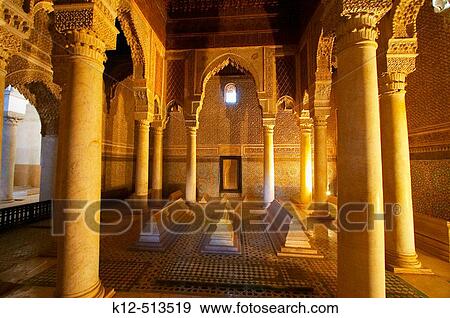 Stock Photo - Saadian tombs. Royal necropolis (14th century) Marrakech. Morocco.. Fotosearch