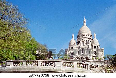Sacre Coeur basilica, Montmartre, Paris, France View Large Photo Image Stock Photo - Sacre Coeur basilica, Montmartre, Paris, France. Fotosearch