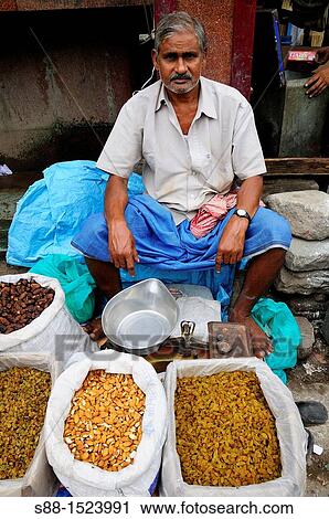 Stock Image - Sadha market at Chandni Chowk in Old Delhi. Fotosearch