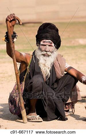 Sadhu, Allahabad. Uttar Pradesh, India View Large Photo Image Stock Photo - Sadhu, Allahabad. Uttar Pradesh, India. Fotosearch