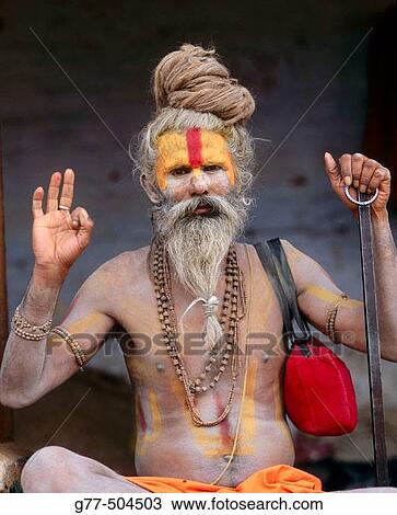 Sadhu. Pashupatinath Hindu temple. Kathmandu. Nepal. View Large Photo Image Stock Image - Sadhu. Pashupatinath Hindu temple. Kathmandu. Nepal.. Fotosearch