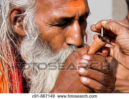 Sadhu, Varanasi. Uttar Pradesh, India View Large Photo Image Stock Photo - Sadhu, Varanasi. Uttar Pradesh, India. Fotosearch