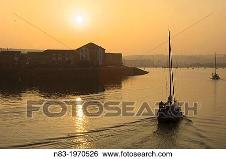 Sailing boat, Cardiff Bay, Penarth, Glamorgan, Wales, UK. View Large Photo Image Stock Photograph - Sailing boat, Cardiff Bay, Penarth, Glamorgan, Wales, UK.. Fotosearch