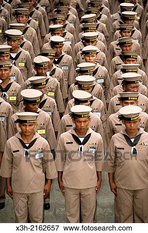 Stock Photo - sailors parade, Bangkok, Thailand, Southeast Asia.. Fotosearch