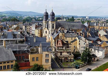 Saint-Charles-Borromee church and the old city viewed from the Chateau, Sedan, Ardennes department, Champagne-Ardenne region, France, Europe. View Large Photo Image Stock Photo - Saint-Charles-Borromee church and the old city viewed from the Chateau, Sedan, Ardennes department, Champagne-Ardenne region, France, Europe.. Fotosearch