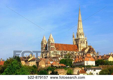 Saint-Lazare cathedral, Autun. Sa? ne et Loire, Burgundy, France View Large Photo Image Stock Photo - Saint-Lazare cathedral, Autun. Sa? ne et Loire, Burgundy, France. Fotosearch