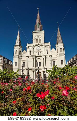 Saint Louis Cathedral in Jackson Square, French Quarter, New Orleans. View Large Photo Image Stock Image - Saint Louis Cathedral in Jackson Square, French Quarter, New Orleans.. Fotosearch