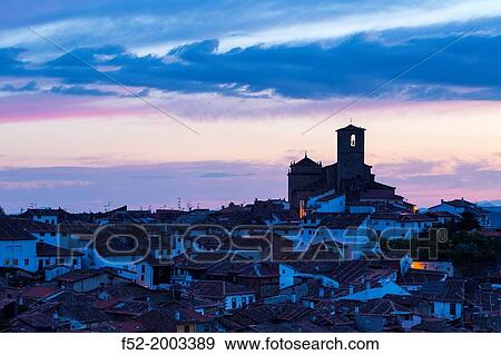 Stock Photo - Saint Mary's Parish Church, Hervas village, Ambroz Valley, CBceres, Extremadura, Spain, Europe.. Fotosearch
