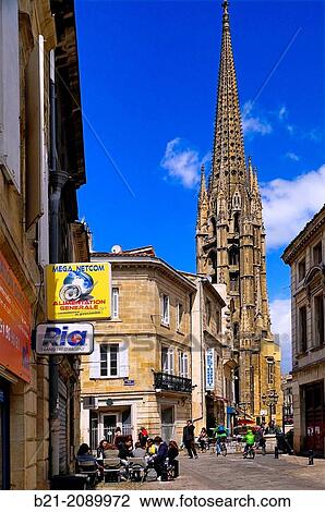 Saint Michel area and its tower, Bordeaux, Gironde, Aquitaine, France View Large Photo Image Stock Image - Saint Michel area and its tower, Bordeaux, Gironde, Aquitaine, France. Fotosearch