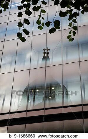 Saint Paul's Cathedral reflected in a glass building, London, England, United Kingdom, Europe View Large Photo Image Stock Image - Saint Paul's Cathedral reflected in a glass building, London, England, United Kingdom, Europe. Fotosearch
