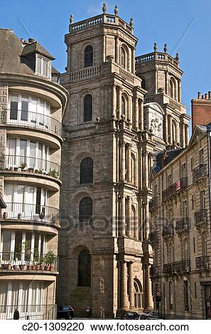Saint Pierre Cathedral (1844). Old Rennes. Britanny 35. France View Large Photo Image Stock Image - Saint Pierre Cathedral (1844). Old Rennes. Britanny 35. France. Fotosearch