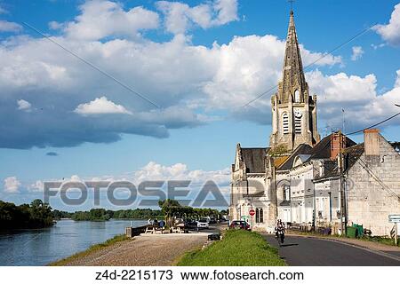 Sainte-Marie-Madeleine church and Loire River banks at Br? h? mont Village. Indre-et-Loire, Centre region, Loire valley, France, Europe. View Large Photo Image Stock Image - Sainte-Marie-Madeleine church and Loire River banks at Br? h? mont Village. Indre-et-Loire, Centre region, Loire valley, France, Europe.. Fotosearch