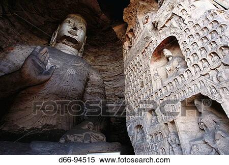 Stock Photography - Sakyamuni Buddha in the Yungang Grottoes. Shanxi, China. Fotosearch
