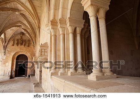 Stock Image - Sala Capitular - Chapter house -, Monastery of Santes Creus - Reial Monasteri de Santes Creus -, Ruta del Cister, Santes Creus, Alt Camp, Tarragona, Spain. Fotosearch