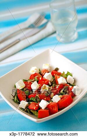 Salad with feta cheese View Large Photo Image Stock Image - Salad with feta cheese. Fotosearch