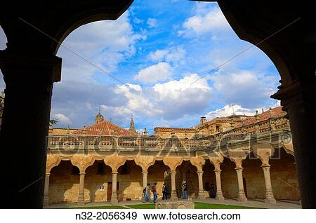 Salamanca, Minor Schools, Courtyard 16th century, Castilla-Leon, Spain. View Large Photo Image Stock Photo - Salamanca, Minor Schools, Courtyard 16th century, Castilla-Leon, Spain.. Fotosearch