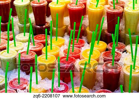 Sale of Fruit Juice on the Mercat de Sant Josep de la Boquer? a in Barcelona, Spain. View Large Photo Image Stock Photo - Sale of Fruit Juice on the Mercat de Sant Josep de la Boquer? a in Barcelona, Spain.. Fotosearch