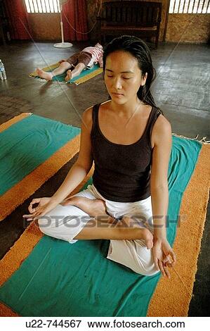 Saligao Goa, India, a yoga lesson at the Ayurvedic Natural Health Centre View Large Photo Image Stock Photo - Saligao Goa, India, a yoga lesson at the Ayurvedic Natural Health Centre. Fotosearch