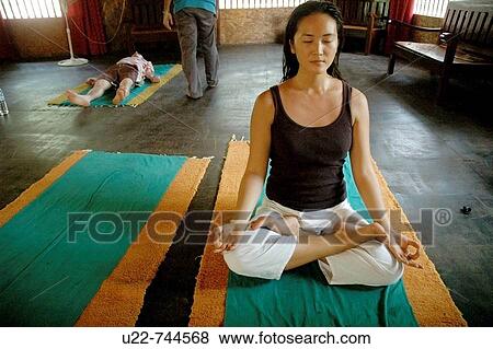 Saligao Goa, India, a yoga lesson at the Ayurvedic Natural Health Centre View Large Photo Image Stock Photo - Saligao Goa, India, a yoga lesson at the Ayurvedic Natural Health Centre. Fotosearch