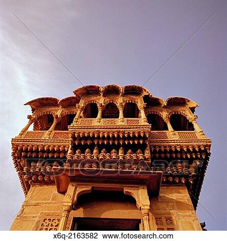 Stock Image - Salim Singh Ki Haveli in Jaisalmer in Rajasthan in India.. Fotosearch