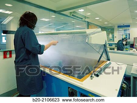 Stock Image - Salt spray chamber. Laboratory corrosion and electrochemical. Energy and Environment Division. Tecnalia Research and Innovation. Donostia. San Sebastian. Gipuzkoa. Basque Country. Spain. Europe.. Fotosearch
