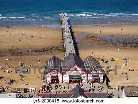 Stock Photo - Saltburn's Victorian pier, Saltburn by the Sea, North Yorkshire, England, United Kingdom.. Fotosearch