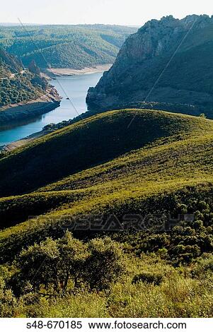 Salto del Gitano and Tagus River. Monfrague Natural Park (Biosphere Reserve). CBceres province. Extremadura, Spain View Large Photo Image Stock Photography - Salto del Gitano and Tagus River. Monfrague Natural Park (Biosphere Reserve). CBceres province. Extremadura, Spain. Fotosearch