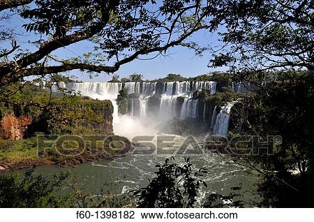 Stock Image - Salto San Martin, Iguazu Falls, Iguazu National Park, Puerto Iguazu, Argentina. Fotosearch