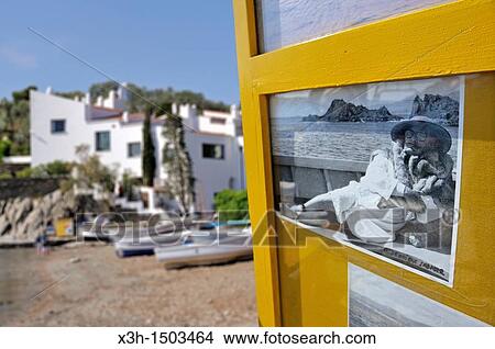 Salvador Dali picture on the harbour of Portlligat, Cap Creus Costa Brava, Catalonia, Spain, Europe View Large Photo Image Picture - Salvador Dali picture on the harbour of Portlligat, Cap Creus Costa Brava, Catalonia, Spain, Europe. Fotosearch