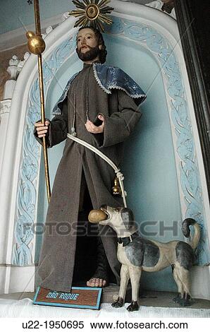 Stock Photography - Salvador de Bahia, Bahia, Brazil, Igreja da Ordem Terceira Secular de S? o Francisco da Bahia, S? o Roque statue. Fotosearch