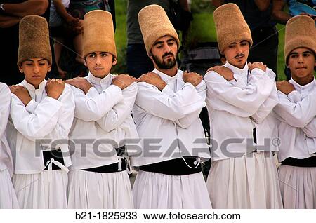 Stock Image - Sama ceremony of the Sufi Dervishes, Konya, Anatolia, Turkey. Fotosearch