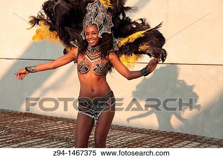 Samba dance in carnival costume on building site View Large Photo Image Stock Photography - Samba dance in carnival costume on building site. Fotosearch